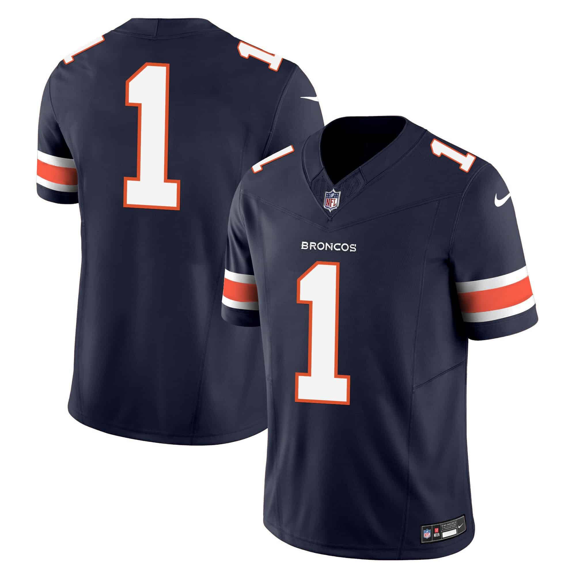 Men Denver Broncos #1 No Name Blue 2024 Nike Vapor Limited NFL Jersey style 2->indianapolis colts->NFL Jersey